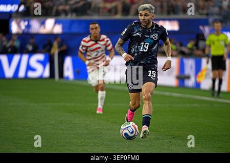 Juni 2026; Los Angeles Stadium, Los Angeles, Kalifornien, USA; FIFA Fussball-Weltmeisterschaft, USA gegen Paraguay; Julio Enciso aus den USA läuft mit dem Ball Stockfoto