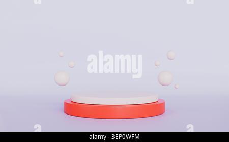 Abstrakte Minimalszene mit geometrischen Formen, Podium Mock-Up-Banner mit leerem Raum Stockfoto