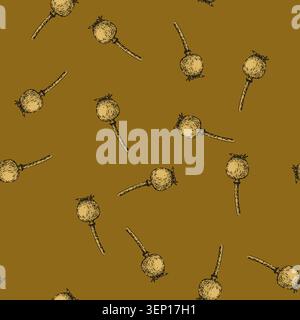 Muster Blume Mohn handgezeichnet. Rote Natur, Feld Erinnerung, Tag Illustration Blume Mohn Vektor Skizze Illustration Stock Vektor
