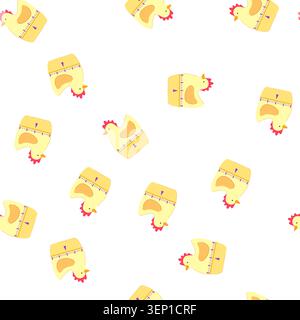 Cartoon mit Musterkochküche. Zeitalarm, Food Speed Kochen Küche Timer Schild. Nahtlose Symbolvektorillustration Stock Vektor