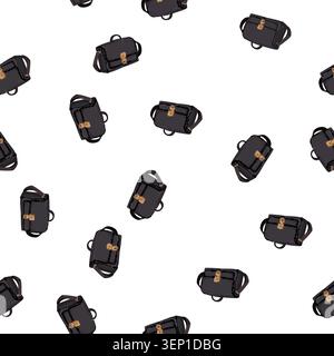 Muster Leder Aktentasche Farbe Symbol Vektor. Aktentasche aus Leder. Isolierte Symboldarstellung Stock Vektor
