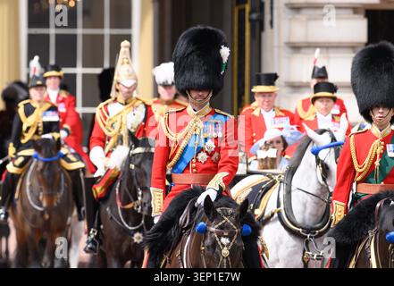 London, Großbritannien. Juni 2026. Prinz William, der Prinz von Wales, nimmt an der KingÕs-Geburtstagsparade Teil. Quelle: Doug Peters/EMPICS/Alamy Live News Stockfoto