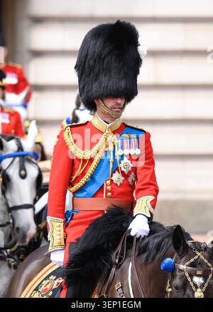 London, Großbritannien. Juni 2026. Prinz William, der Prinz von Wales, nimmt an der KingÕs-Geburtstagsparade Teil. Quelle: Doug Peters/EMPICS/Alamy Live News Stockfoto