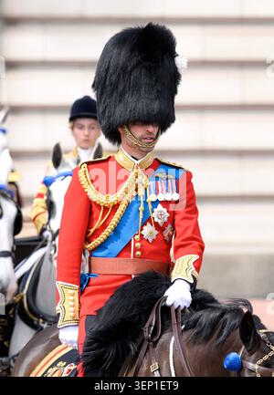 London, Großbritannien. Juni 2026. Prinz William, der Prinz von Wales, nimmt an der KingÕs-Geburtstagsparade Teil. Quelle: Doug Peters/EMPICS/Alamy Live News Stockfoto