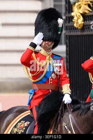 London, Großbritannien. Juni 2026. Prinz William, der Prinz von Wales, nimmt an der KingÕs-Geburtstagsparade Teil. Quelle: Doug Peters/EMPICS/Alamy Live News Stockfoto