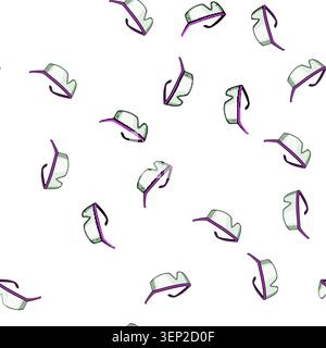 Schutzbrille mit violettem Rahmen und klaren Gläsern, die persönliche Schutzausrüstung veranschaulichen, entscheidend für Gesundheit, Arbeit, Wissenschaft und Protektion Stock Vektor