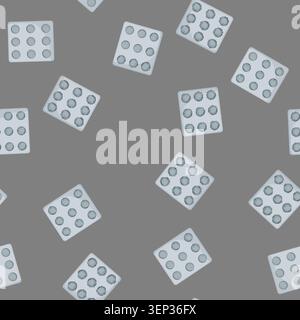 Nahtloses Muster Glas Eiswürfel Tablett Farbe Symbol Vektor. Schild mit Eiswürfeln aus Glas. Isolierte Symboldarstellung Stock Vektor