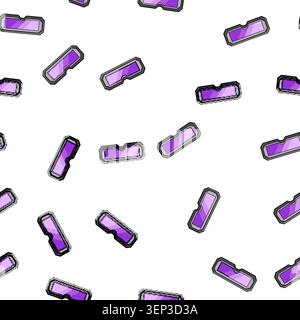 Stilisierte Schweißschutzbrille mit leuchtend violetten Gläsern, die Augenschutz in industriellen, baulichen oder technologischen Arbeitsumgebungen gewährleisten Stock Vektor
