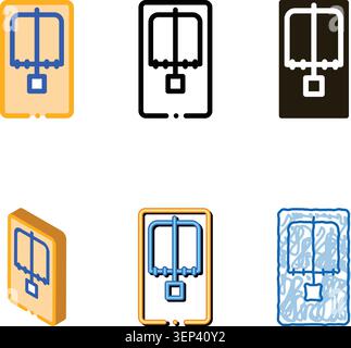 Mauszeiger über dem Symbol „Varianten anzeigen“ Vektor. Umrissmausband Über Ansichtszeichen. Symbol Für Isolierte Kontur Stock Vektor
