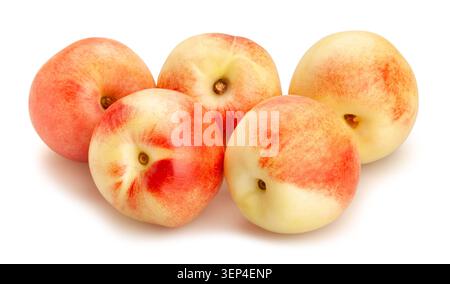 Weißer Nektarinpfad isoliert auf Weiß Stockfoto