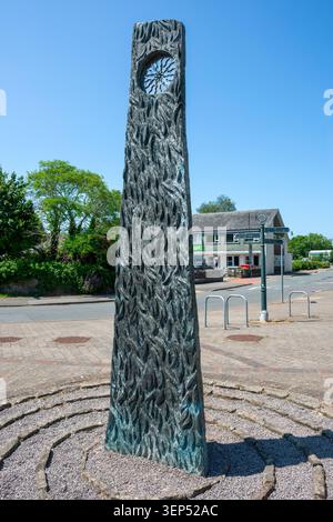 Theaterskulptur von Michael Fairfax, im Brecon Basin, dem Endbahnhof des Monmouthshire and Brecon Canal, Brecon, Powys, Wales, Großbritannien Stockfoto