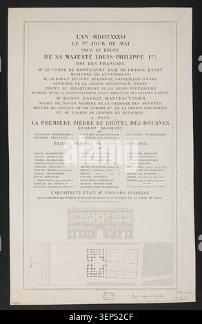 Zollhaus Rouen Einweihung 1836 Gravur Stockfoto
