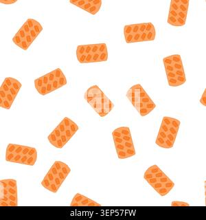 Muster gefrorenes Eiswürfelfach Cartoon. Essensküche, flüssiges quadratisches Gefrierwürfelschild. Nahtlose Symbolvektorillustration Stock Vektor