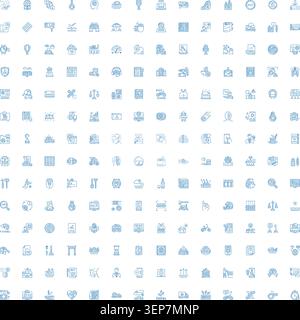 Set aus minimalistischen blauen Symbolen, die eine Vielzahl von grundlegenden Konzepten und Symbolen für Web-, Mobile- und Benutzeroberflächendesign-Anwendungen auf einem wh bieten Stock Vektor