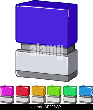 Genehmigter Zeichentrick mit Stempelgriff. Zugelassenes Stempelschild mit Griff farbenfrohe Illustration Stock Vektor