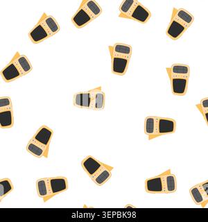 Zeichentrickfilm für Baby-Babyphone für Mädchen. Kamerabett, süßes Video, Technologie Radio Mädchen Babyphone Schild. Nahtlose Symbolvektorillustration Stock Vektor