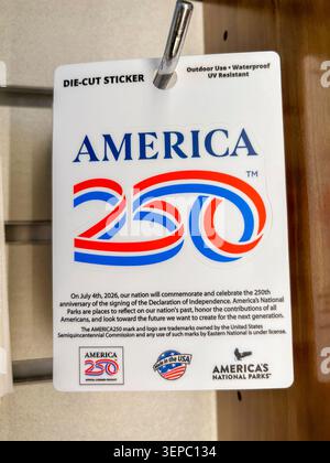 New York City, NY, USA, Nahansicht, « Amerika 250 » Logo zum Jahrestag, im Angebot anzeigen Stockfoto