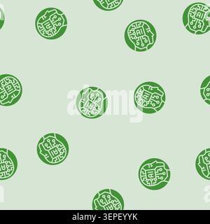 KI Kopfprofil Deep Learning Vektor Glyphe nahtloses Muster Ai Kopfprofil Deep Learning Zeichen Illustration Stock Vektor