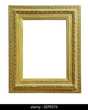 Verzierter goldener Bilderrahmen mit klassischen dekorativen geschnitzten Details Stockfoto