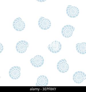 Spirale Muschel Strand Vektor Glyphe nahtlose Muster Spirale Muschel Strand Zeichen Illustration Stock Vektor