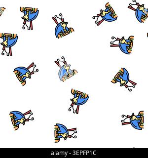 horus ägypten Gott Vektor nahtlose Muster horus ägypten Gott Zeichen Illustration Stock Vektor