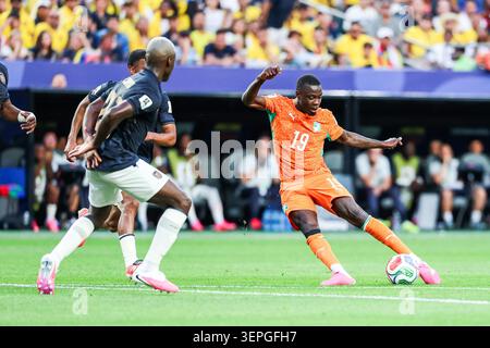 Philadelphia, Vereinigte Staaten Von Amerika. Juni 2026. Nicolas Pepe Spieler der Elfenbeinküste während des Spiels zwischen der Elfenbeinküste und Ecuador in der ersten Runde der Gruppe E der Gruppenphase der FIFA Fussball-Weltmeisterschaft 2026 im Philadelphia Stadium in Philadelphia, USA, am Sonntag, den 14. Juni, 2026.(Foto: William Volcov/Brazil Photo Press/Alamy) Sports Credit: Brazil Photo Press/Alamy Live News Stockfoto