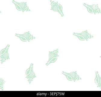 Muschel Strand Vektor Glyphe nahtlose Muster Muschel Strand Zeichen Illustration Stock Vektor