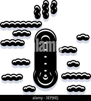Thermometer zur Anzeige steigender heißer Temperaturen bei klarem Himmel und verstreuten Wolken, die eine Wettervorhersage oder ein Klimaschutzkonzept mit veranschaulichen Stock Vektor