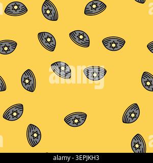 Kippah YARMULKE jüdischer Vektor nahtloses Muster Kippah YARMULKE jüdische Zeichen Illustration Stock Vektor