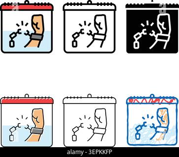 Erinnerungsopfer stilisiert von Sklaverei internationaler Tag Farbe Icon Vektor. Gedenkopfer der Sklaverei internationales Tageszeichen. Isoliertes Symbol Stock Vektor