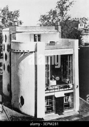 Das Haus des Architekten konstantin melnikow in 10 krivoarbatsky pereulok, das er Ende der 1920er Jahre entwarf, moskau, udssr. Stockfoto