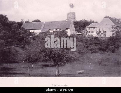 Das Archivbild zeigt die Burg Liebenstein aus dem Jahr 1900, die einen allgemeinen Blick auf die Festungsanlage und die Umgebung im Elsass zeigt und den architektonischen Zustand um die Jahrhundertwende feststellt Stockfoto