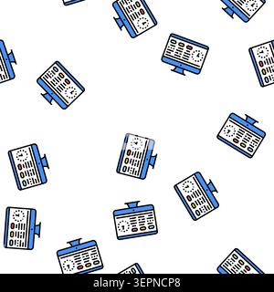 Aufgaben auf Computerbildschirm Vektor nahtlose Muster Aufgaben auf Computerbildschirm Zeichen Illustration Stock Vektor