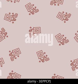 Feministische Aktivistin Feminismus Frau Vektorlinie nahtloses Muster feministische Aktivistin Feminismus Frau Zeichen Illustration Stock Vektor