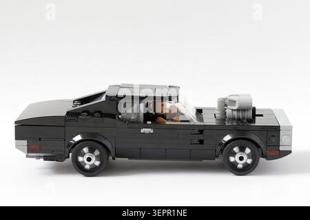 LEGO Car Dodge Ladegerät, Seitenansicht Stockfoto