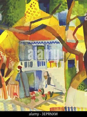 Innenhof des Hauses in St. Germain von August Macke Stockfoto