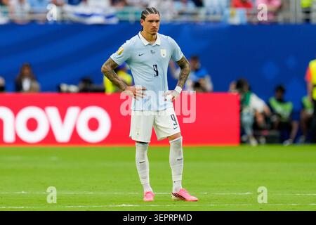 Miami, USA. Juni 2026. Darwin Nunez (Uruguay) sieht beim Spiel der Gruppe H der FIFA-Weltmeisterschaft 2026 zwischen Saudi-Arabien und Uruguay am 15. Juni 2026 im Miami-Stadion vor. (Foto: Alex Gottschalk/DeFodi Images) Credit: DeFodi GmbH & Co. KG/Alamy Live News Stockfoto