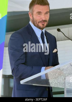 David Beckham während seiner Hollywood Walk of Fame Star Zeremonie am 12. Juni 2026 in Hollywood, Kalifornien. Stockfoto