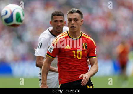 Seattle, Washington, USA. Juni 2026. Leandro Trossard aus Belgien beim Spiel der Gruppe F der FIFA-Weltmeisterschaft 2026 zwischen Belgien und Ägypten im Lumen Field. (Kreditbild: © John Carusi/ZUMA Press Wire) NUR REDAKTIONELLE VERWENDUNG! Nicht für kommerzielle ZWECKE! Quelle: ZUMA Press, Inc./Alamy Live News Stockfoto
