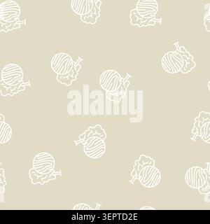 Birke Holz Vektorlinie nahtlose Muster Birke Holz Zeichen Illustration Stock Vektor