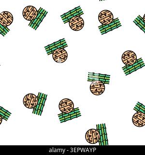 Bambus Holz Vektor nahtlose Muster Bambus Holz Zeichen Illustration Stock Vektor