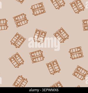 Silo-Zement-Betonvektorlinie nahtloses Muster Silo-Zement-Betonzeichen Illustration Stock Vektor