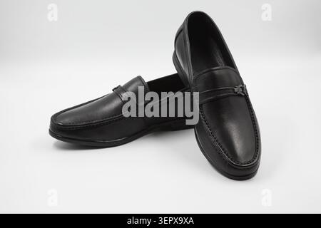 Klassische schwarze Lederschuhe für Herren Stockfoto
