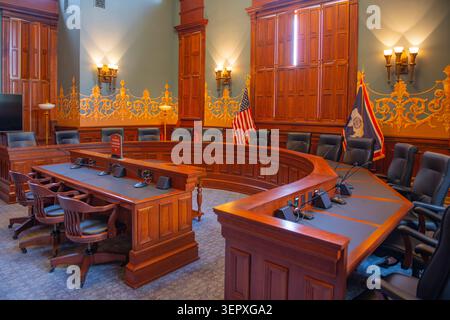 Der Oberste Gerichtshof im Kapitol des Bundesstaats Wyoming. Dieses Gebäude ist die gesetzgebende Regierung des Bundesstaates Wyoming, 200 W 24th Street, Cheyenne, Wyoming WY, USA. Stockfoto