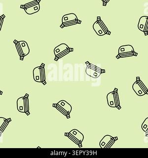 Frau Tasche Handtasche Vektorlinie nahtlose Muster Frau Tasche Handtasche Zeichen Illustration Stock Vektor