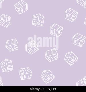 Lieferung Tasche Box Vektorlinie nahtlose Muster Lieferung Tasche Box Zeichen Illustration Stock Vektor