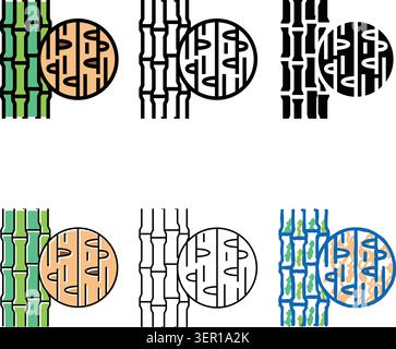 Bambus entwirft Holz Farbe Icon Vektor. Schild aus Bambusholz. Isoliertes Symbol Stock Vektor
