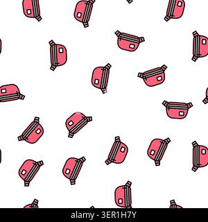 Frau Tasche Handtasche Vektor nahtlose Muster Frau Tasche Handtasche Zeichen Illustration Stock Vektor