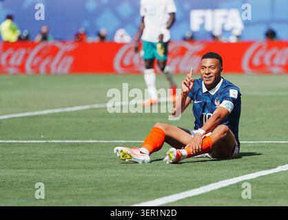 New York, USA. Juni 2026. Kylian Mbappe aus Frankreich ist beim Spiel der Gruppe I zwischen Frankreich und Senegal bei der FIFA Fussball-Weltmeisterschaft 2026 im New York New Jersey Stadium in New York, USA, am 16. Juni 2026 zu sehen. Quelle: Xu Chang/Xinhua/Alamy Live News Stockfoto