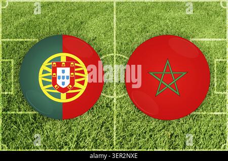 Abbildung für Fußballspiel Portugal vs Marokko Stockfoto